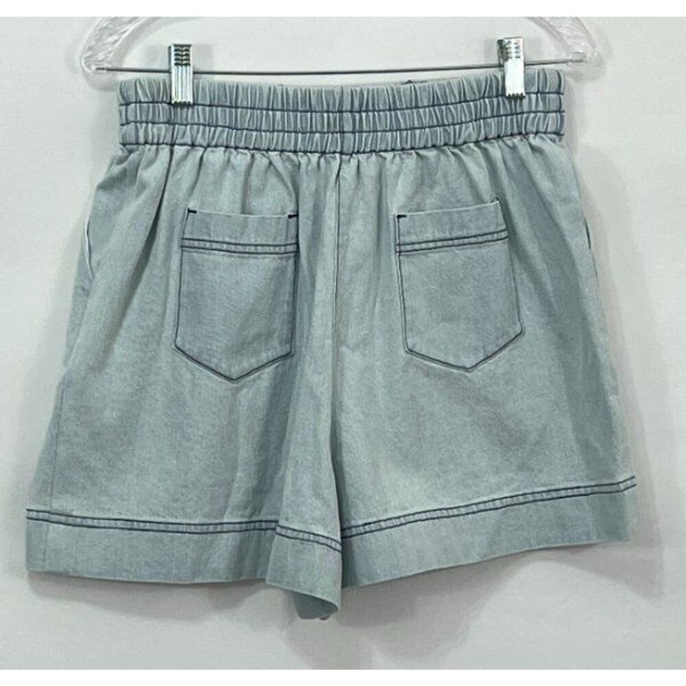HUNTER BELL Sz S Small Light Denim Aspen Shorts Elastic Waist High Rise k - Picture 5 of 11